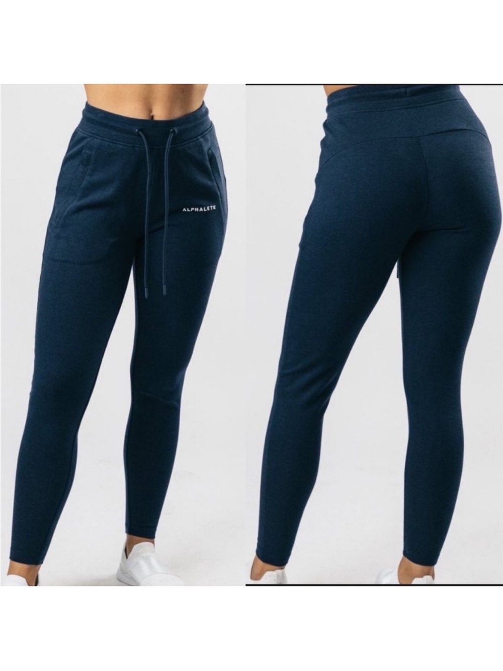 ALPHALETE Essential Core Jogger Sweatpants High Rise Navy Blue Size Medium